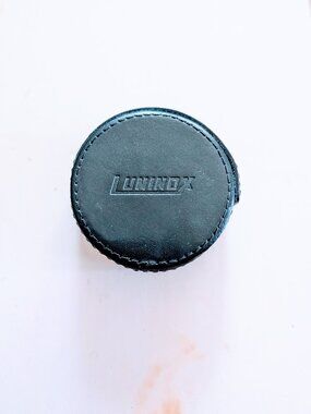 Luminox Black Leather Travel Watch Case Round Rugged Military Style Compact